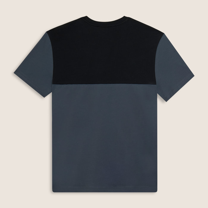 T-shirt colour block con stampa sulla spalla