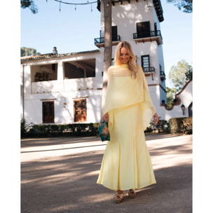 Vestido largo de corte imperio con tirantes