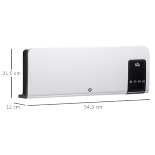 Calefactor Eléctrico de Pared 1000W/2000W con Mando a Distancia 54,5x12x21,5 cm