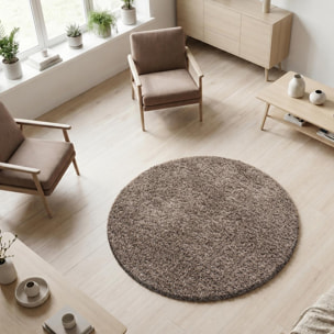 Tapis poils longs shaggy tissé motif uni ZASIVE