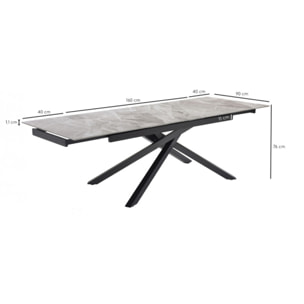 Pied de table de repas n°3 en métal noir - étiré - UNIK