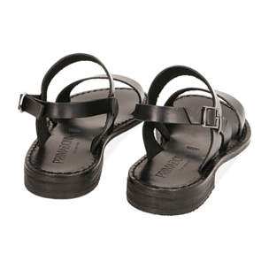 Sandalias de piel negras