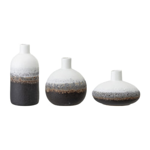 Harislava - Lot de 3 vases en grès céramique multicolore : Couleur - Multicolore