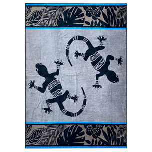 Serviette de plage éponge velours Jacquard - Escondido - 140x180cm - 400g/m²