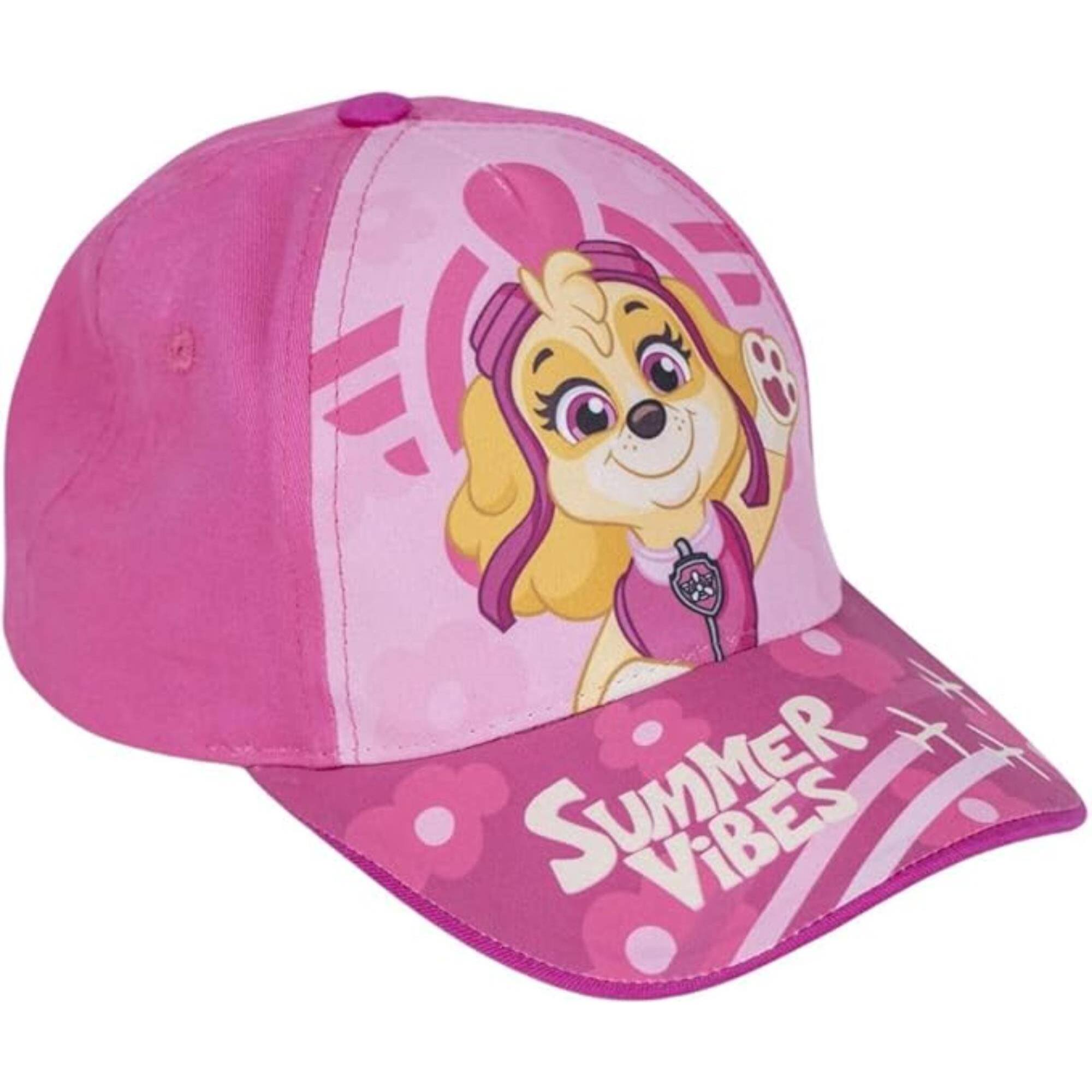 Gorra infantil con visera de la patrulla canina - color rosa - medida de 53 cm - elaborada con 65% algodón y 35% poliéster