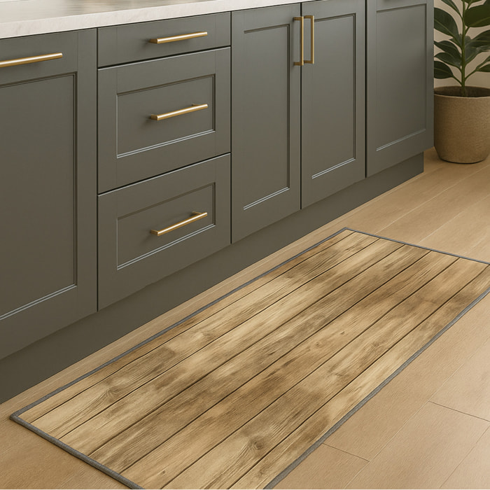 CASSESE HOME Passatoia/Tappeto Bordato in Poliestere con Retro Antiscivolo in PVC Made in Italy_Dec.79