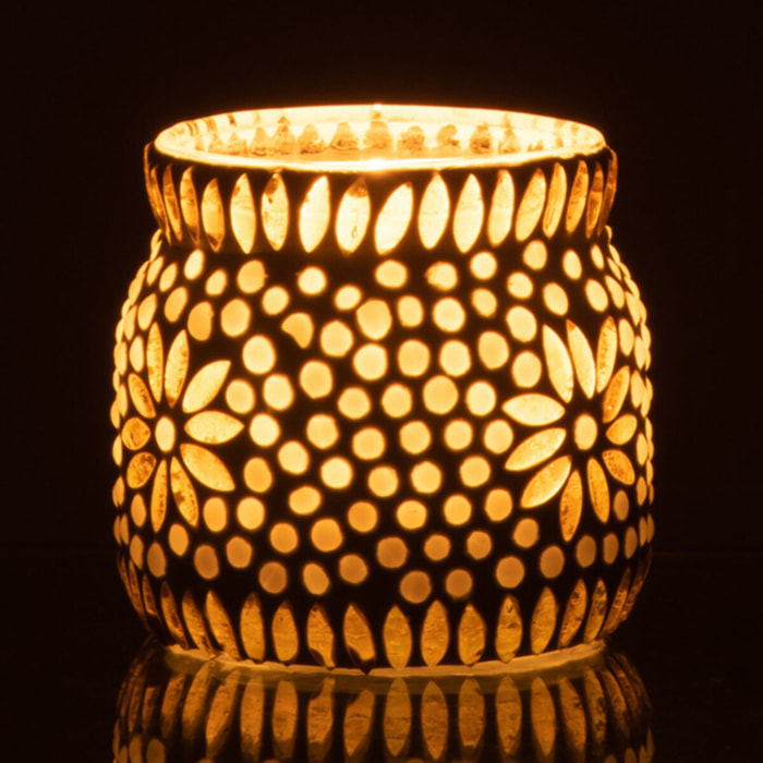 J-Line bougeoir Bram - verre - jaune - medium - 4 pcs