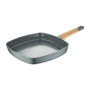 Sartén Asador de Aluminio Inducción 28x28 cm SAN IGNACIO Earth Grey