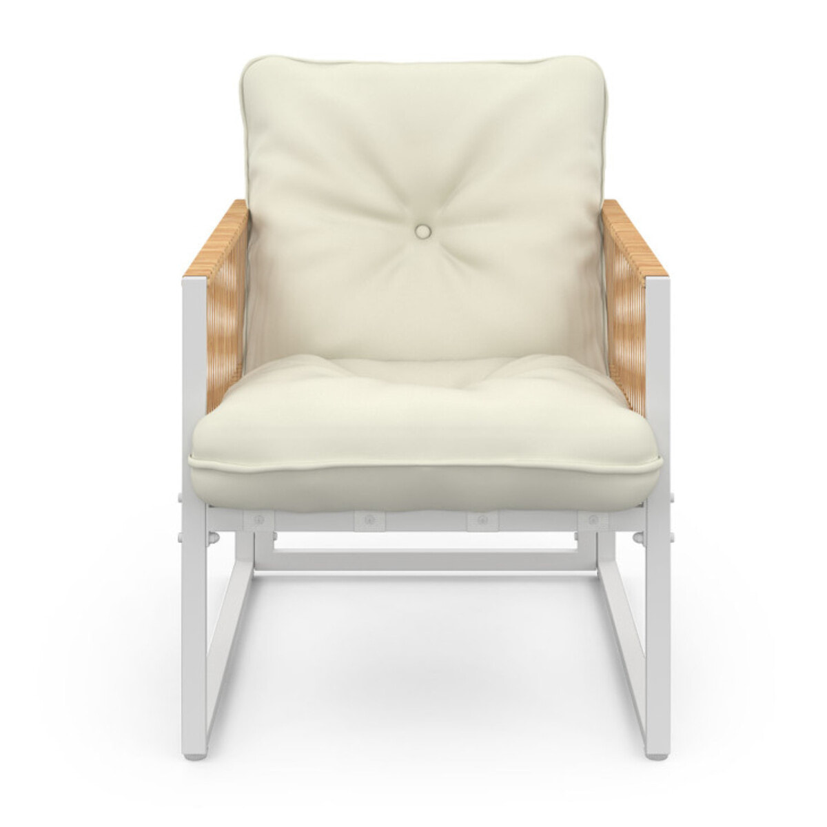 Salon de jardin Ozéa 4 places blanc et cordage