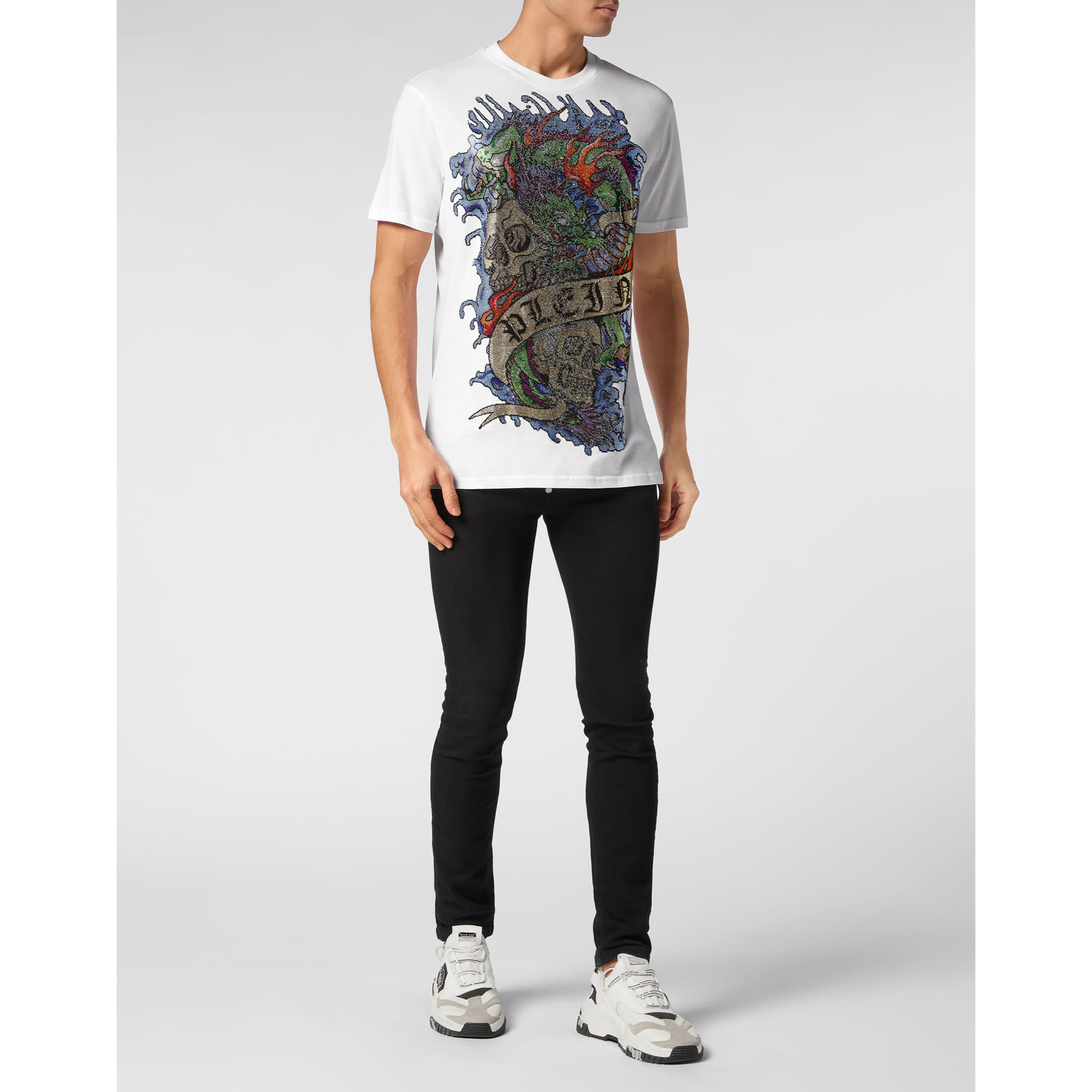 PHILIPP PLEIN T-Shirt Round Neck TATTOO