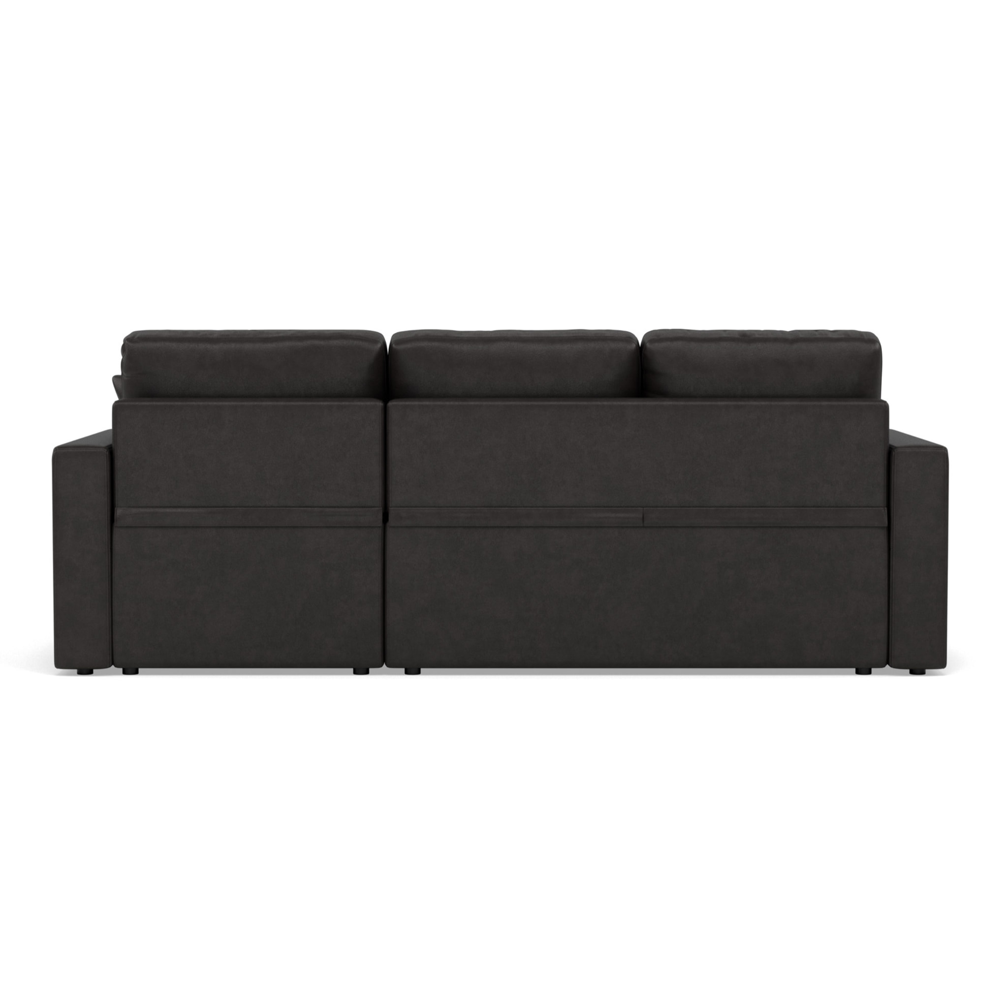 Cyrus - Canapé d'angle réversible 4 places - convertible avec coffre - en simili - Noir