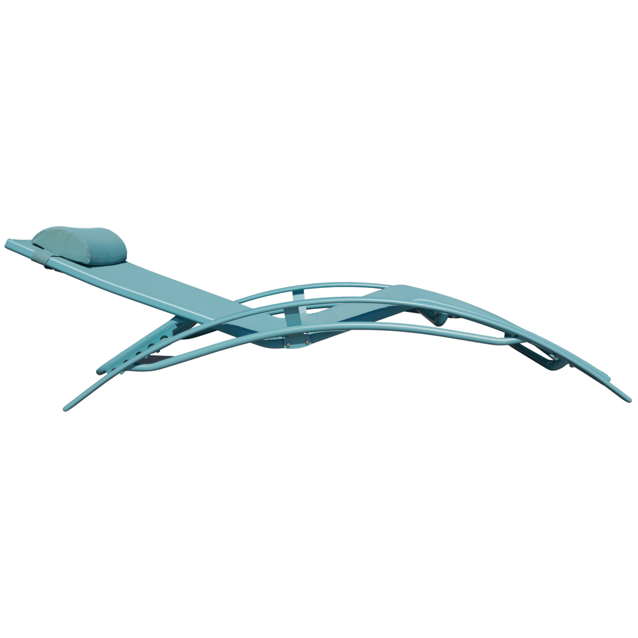 Lot de 2 transats GALAPAGOS en textilène bleu clair - aluminium bleu clair