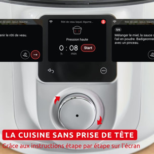 Cookeo MOULINEX Multicuiseur Airfryer Cookeo Infinity sans pale Blanc CE9721F0 16 modes de cuisson, 6,5 L