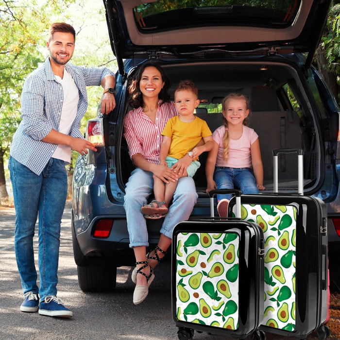 Juego De Maletas Pc Itaca Base Negro Negro Aguacate