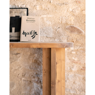 Consola de madera maciza tono roble oscuro de 120x80cm Alto: 80 Largo: 120 Ancho: 35