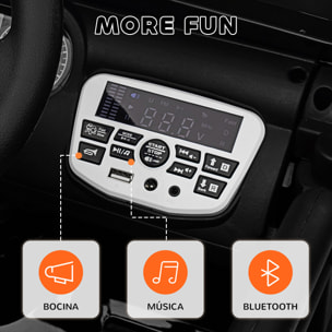 Coche Eléctrico para Niños de +3 Años Carro Eléctrico Infantil Todoterreno de Batería 12V con Mando a Distancia Ruedas Amortiguadas Faros LED Bocina Música Negro