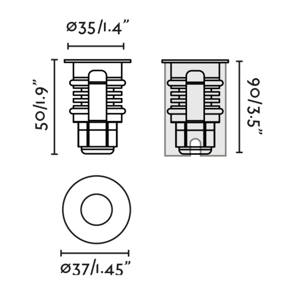 GRUND 37 Lampada incasso inox 2W