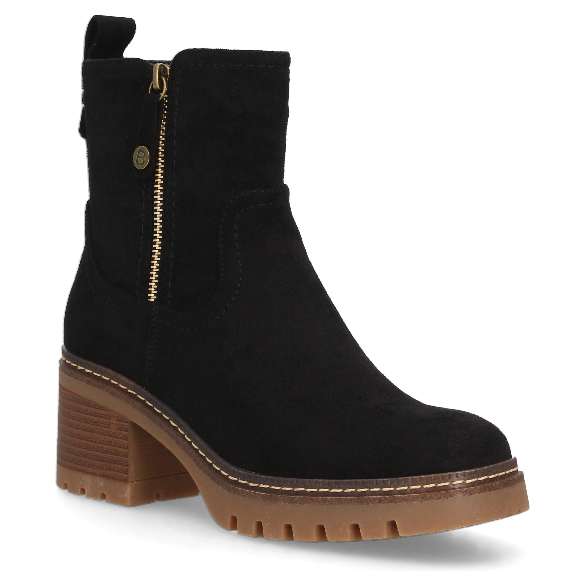 Botines cómodos para mujer con tacón y cremallera