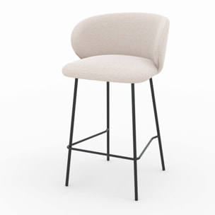 Lot de 2 chaises pour îlot central en tissu beige 68 cm - Victoria