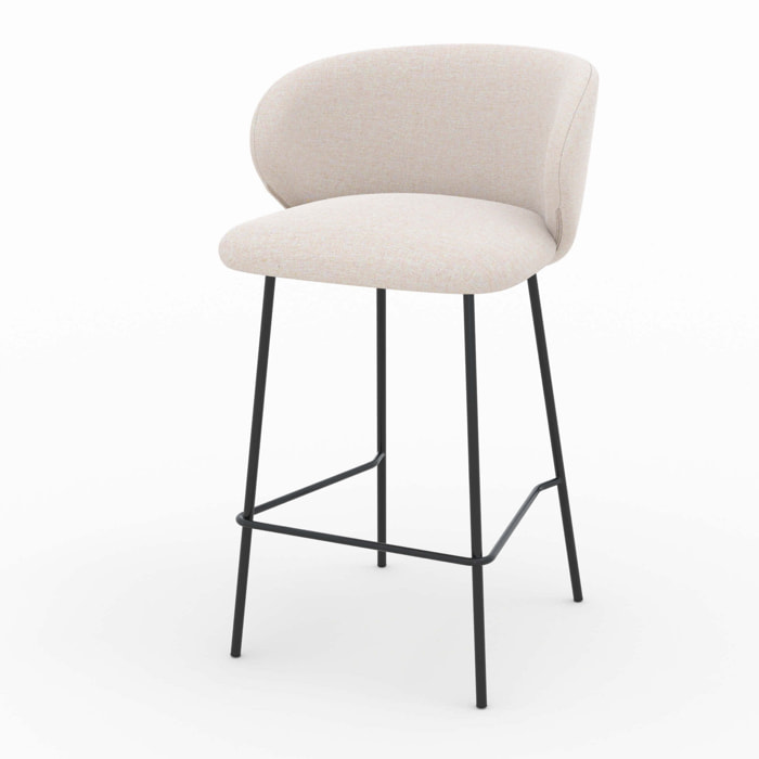 Lot de 2 chaises pour îlot central en tissu beige 68 cm - Victoria