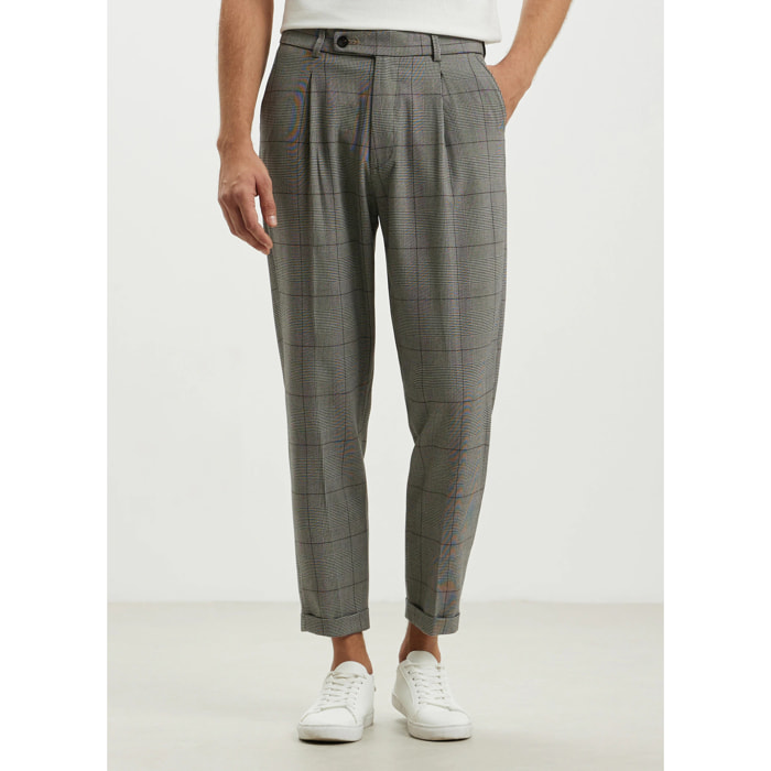 Pantalone chino in pied de poule