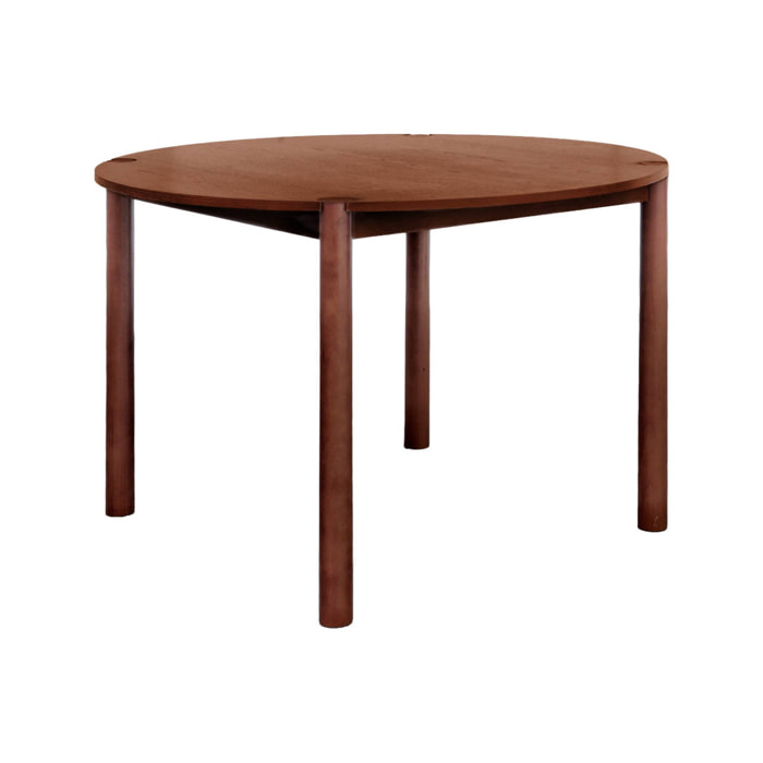 Table à manger ronde bois d'hévéa 4 places CLEMENCE