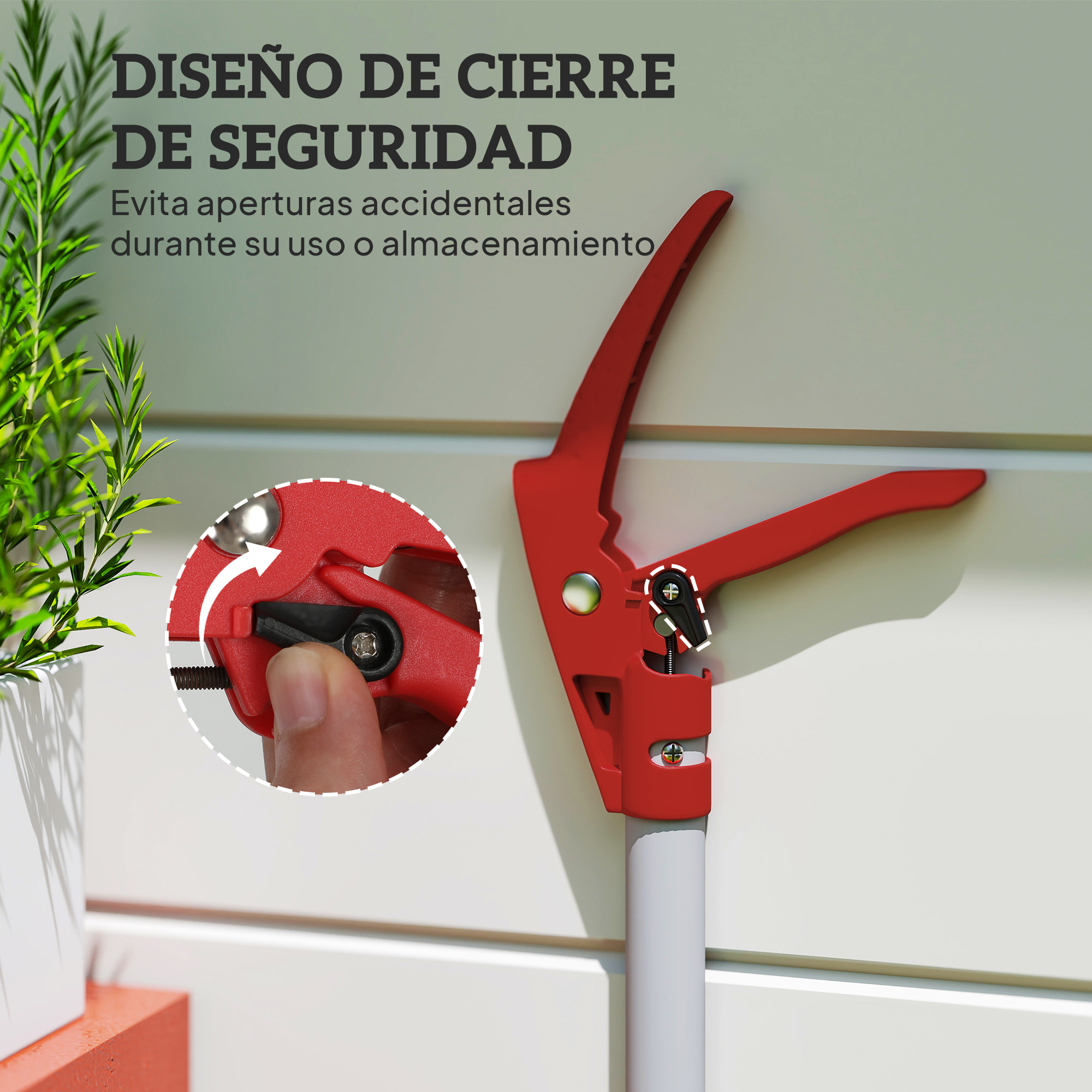 Tijeras de Podar de Jardín 180 cm, Podadora de Árboles de Largo Alcance, con Mango de Aluminio Ligero y Resistente, Cuchilla Metálica, para Poda de Ramas Altas y Recoger Frutas