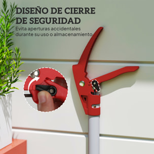 Tijeras de Podar de Jardín 180 cm, Podadora de Árboles de Largo Alcance, con Mango de Aluminio Ligero y Resistente, Cuchilla Metálica, para Poda de Ramas Altas y Recoger Frutas