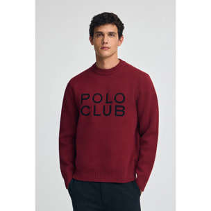 Jersey granate de punto con logo Polo Club en contraste