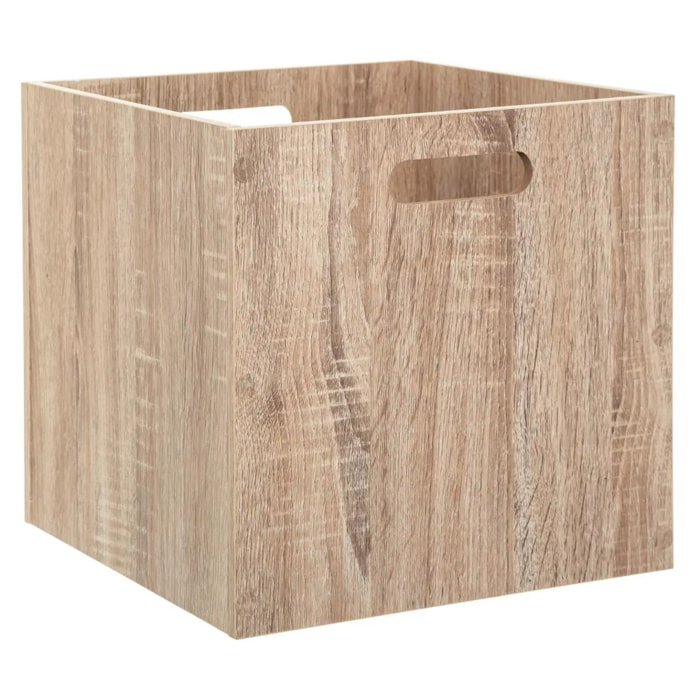 Panier 31x31cm "Mix N' Modul" effet chêne naturel