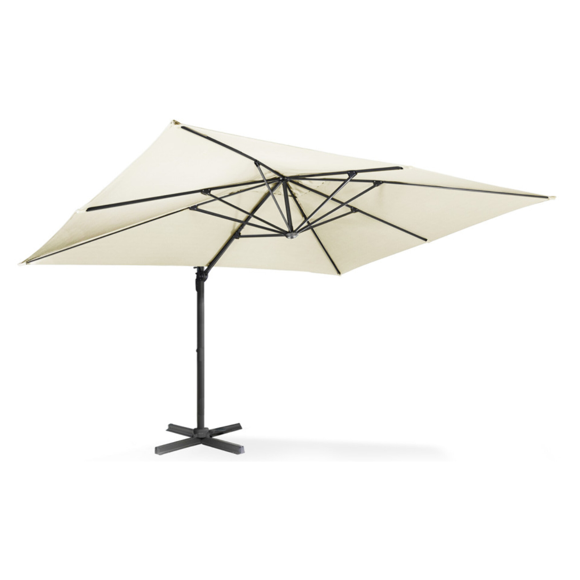 Parasol Sombra 360° rectangle avec housse de protection - Crème