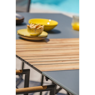 HONFLEUR - Ensemble repas de jardin 6 places en aluminium