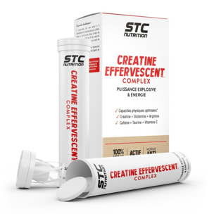 STC NUTRITION - Creatine Efferberscent Complex- A base de Créatine, Glutamine, Arginine, Taurine et Caféine - Aide à améliorer les capacités physiques - Tube de 30 comprimés - Cure de 5 à 15 jours