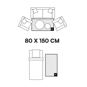 Tapis intérieur shaggy motif avec relief crème Amy 80x150cm