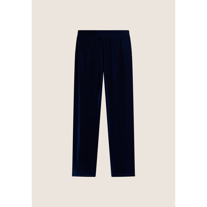 Pantaloni wide leg comfort da donna in tessuto lurex