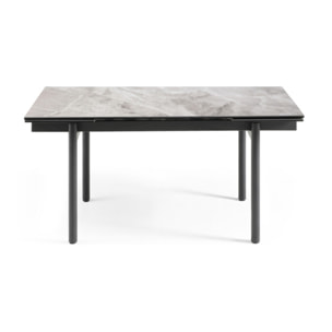 Table extensible en céramique gris brillant L160/240cm pieds métal - UNIK