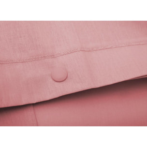 Coppia Federe Letto 100% Cotone Tinta Unita Rosa