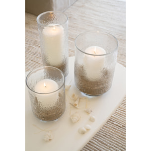 J-Line Vase Cylindre Relief - verre - transparent - small