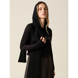 Oltre - Sciarpa con paillettes - Nero