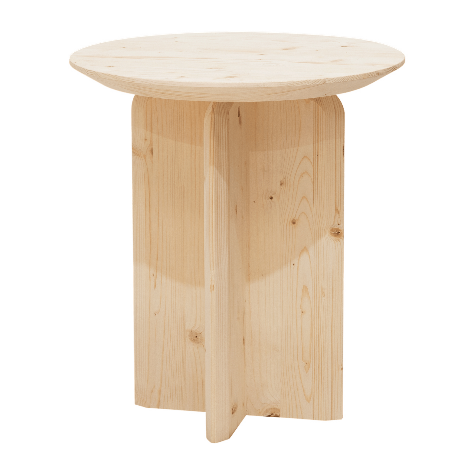 Mesa auxiliar de madera maciza en tono natural de 50x45cm Alto: 50 Largo: 45 Ancho: 45