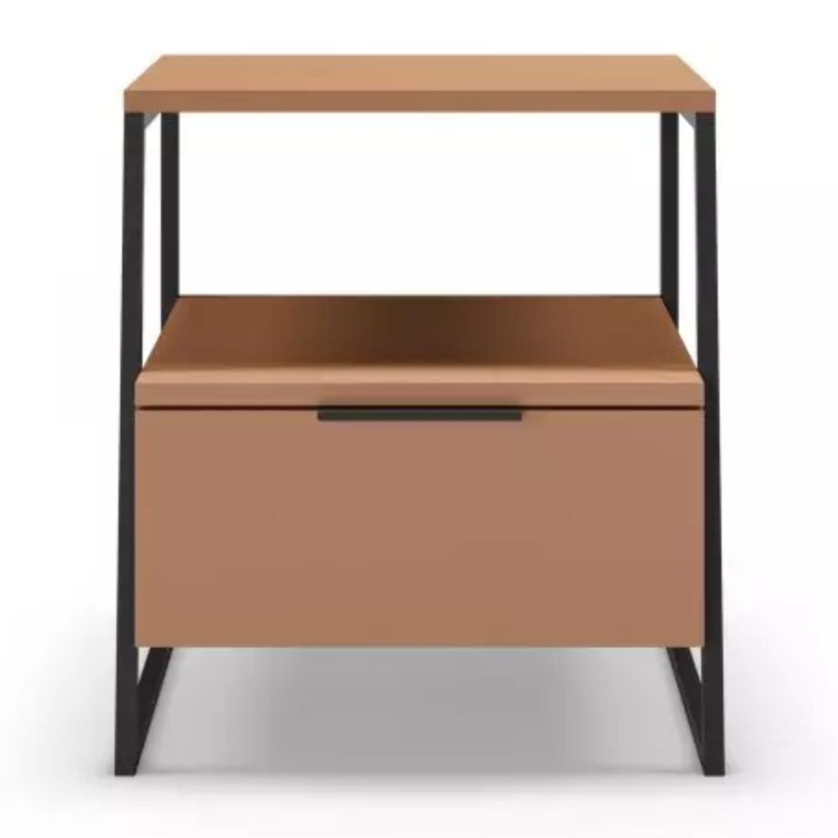 Mesita de noche Oksa Terracota - Negro