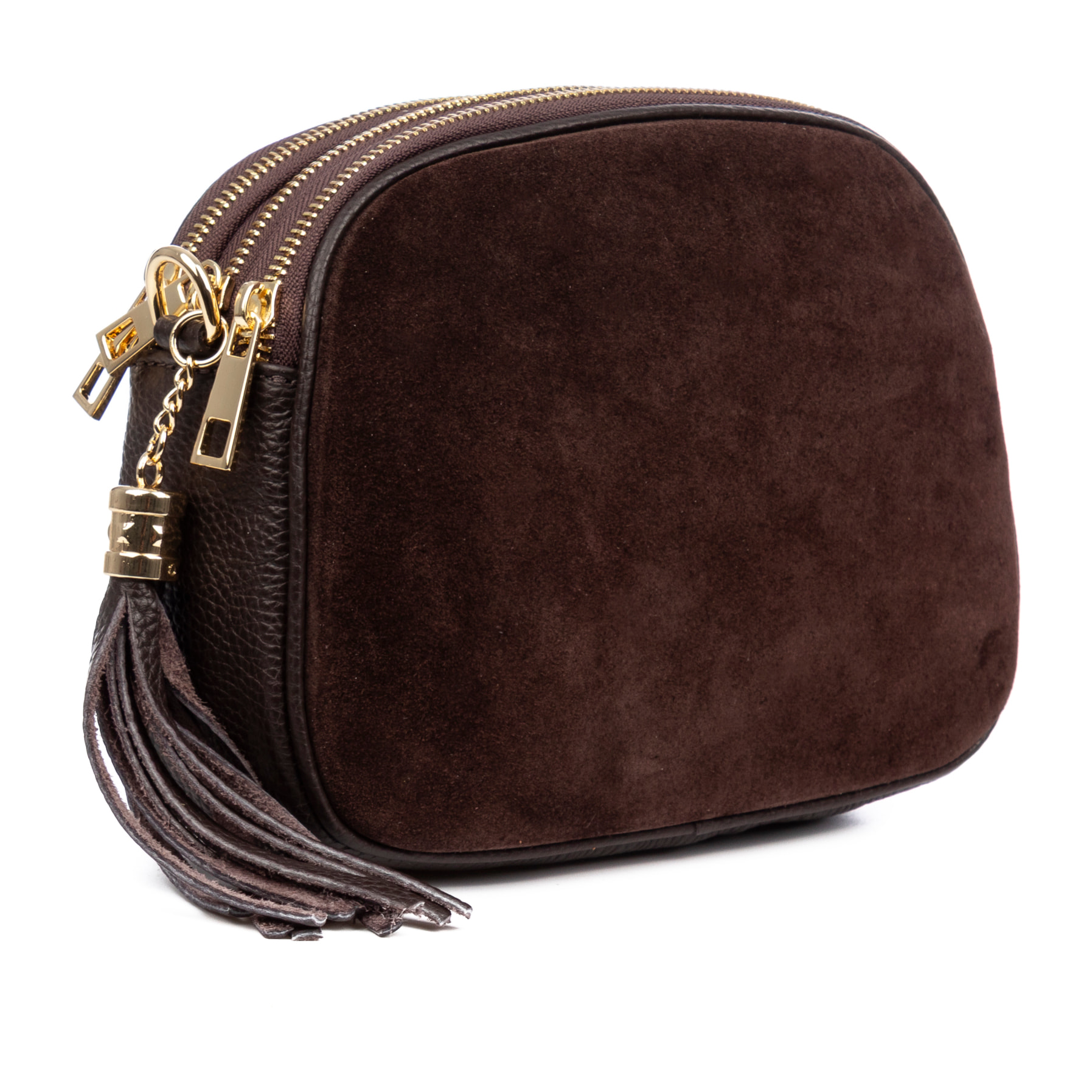 Aliminusa bolso bandolera Mujer. Piel auténtica Gamuza y Dollaro.