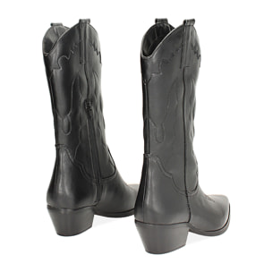 Stivali texani neri con dettagli urban chic