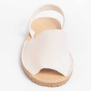 Sandalia De Piel - Beige