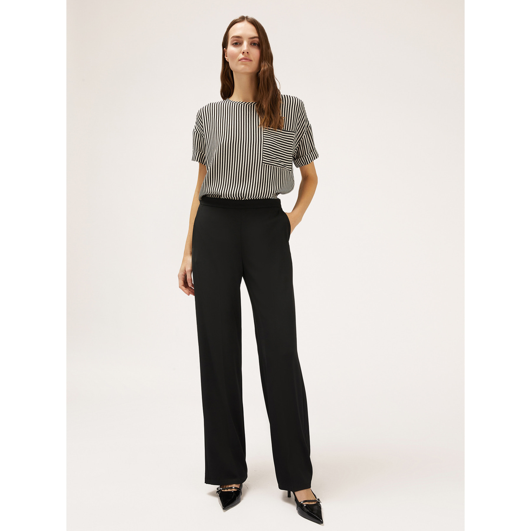 Motivi - Pantaloni wide leg fluidi - Nero