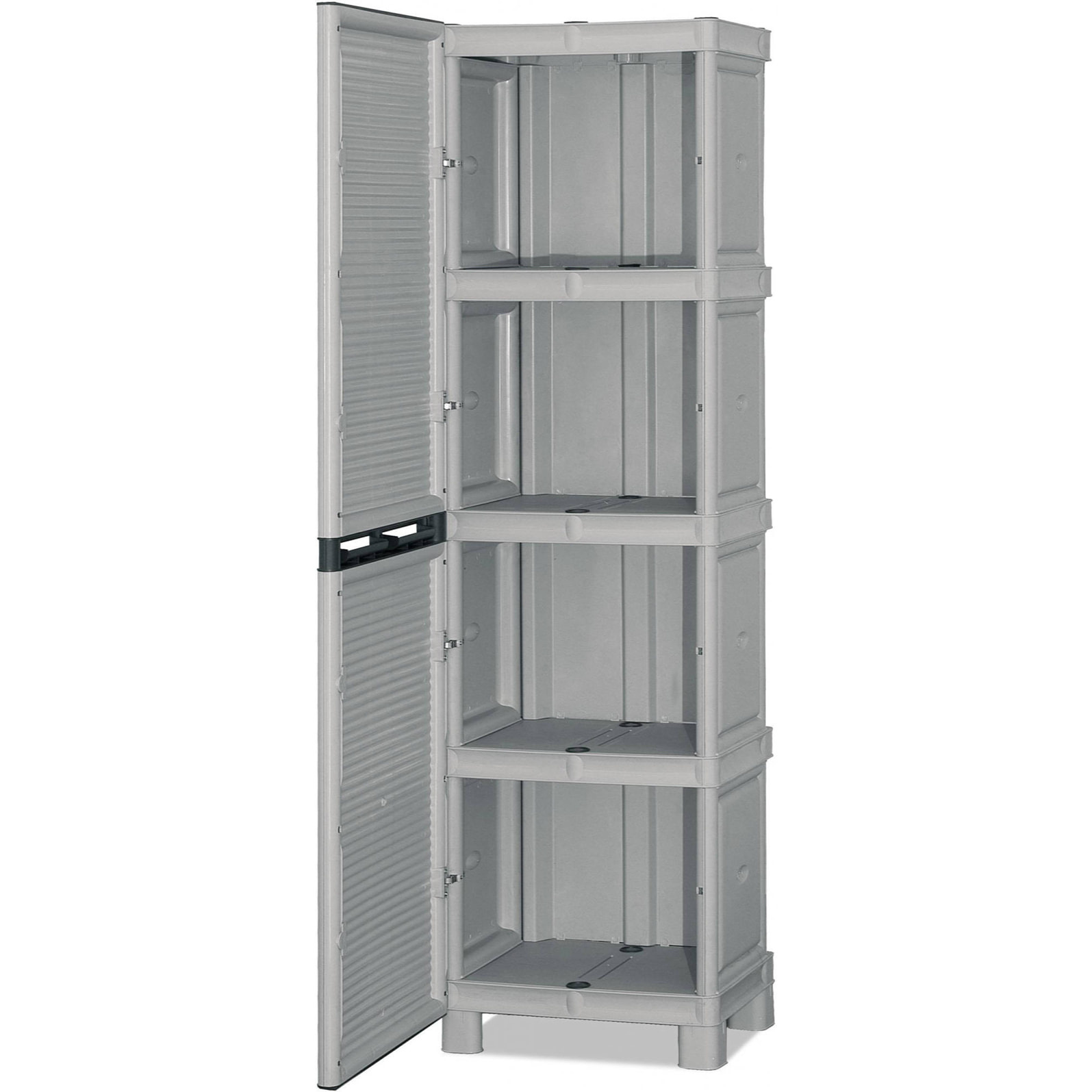 Armadio da esterno Allain, Mobile multiuso, Armadio per lavanderia, Armadietto outdoor, 100% Made in Italy, Grigio chiaro, 50x39h172 cm