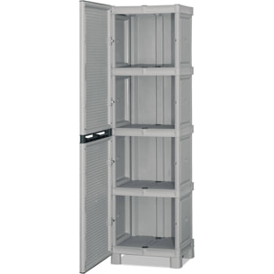 Armadio da esterno Allain, Mobile multiuso, Armadio per lavanderia, Armadietto outdoor, 100% Made in Italy, Grigio chiaro, 50x39h172 cm
