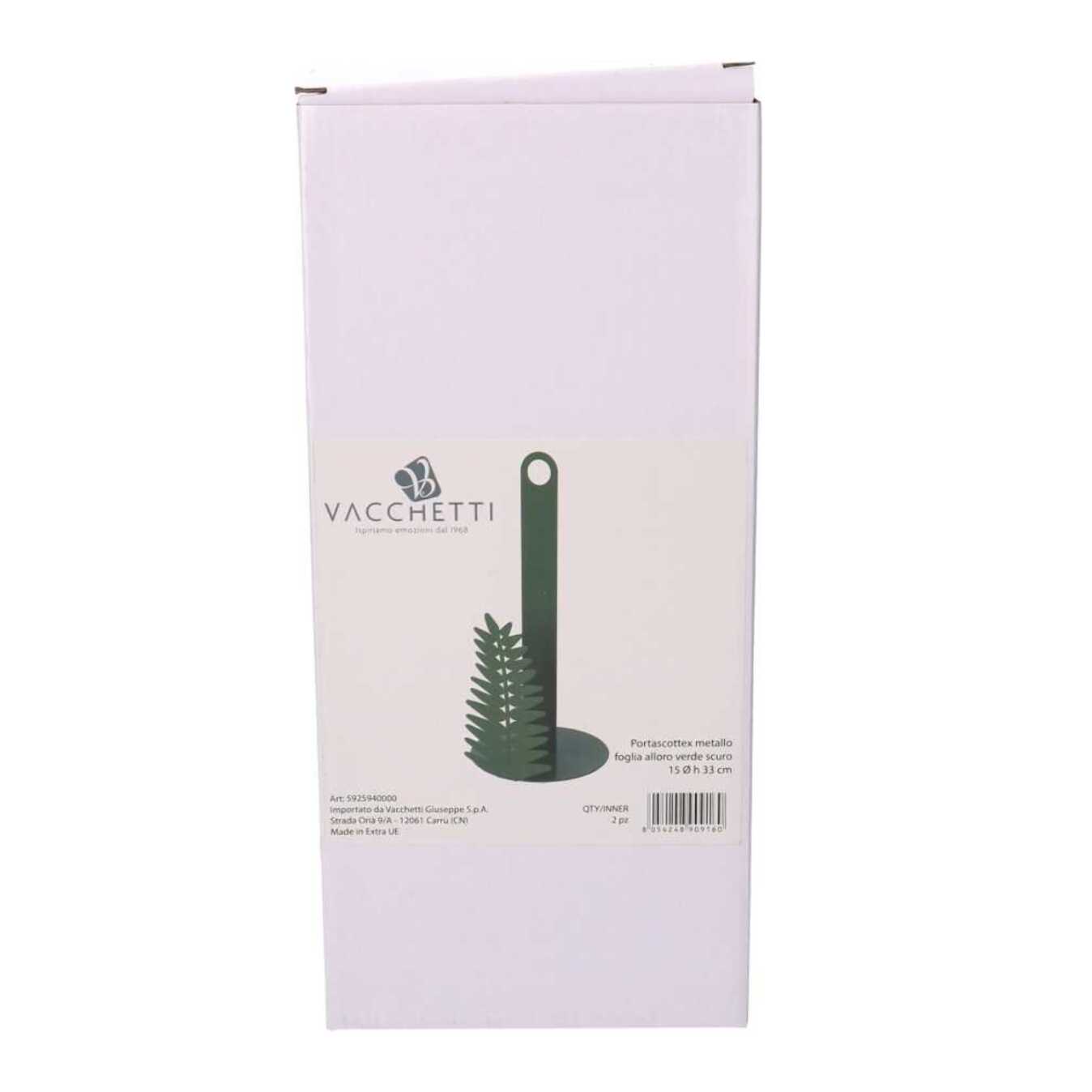 Portascottex in metallo foglia d'alloro verde scuro tondo ø15h33