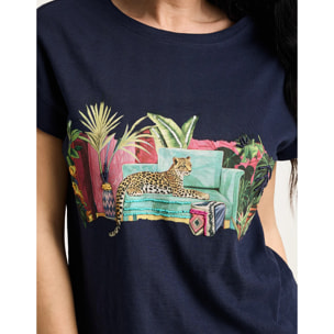 Camiseta Manga Corta Azul Marino - Januri