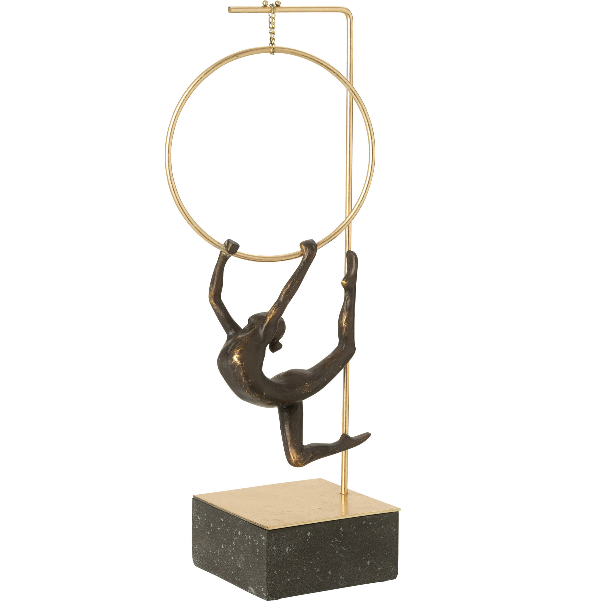 J-Line décoration Gymnaste Cerceau Alpha - polyrésine - noir/or